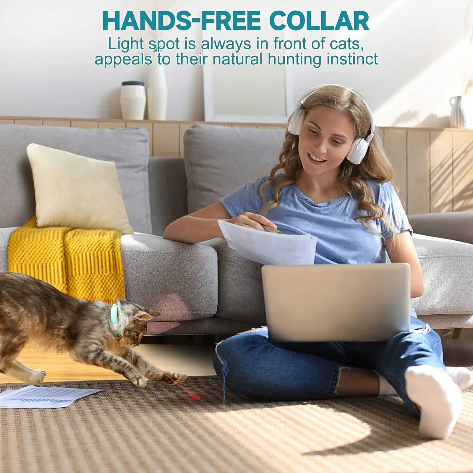 Hands-free cat toy
