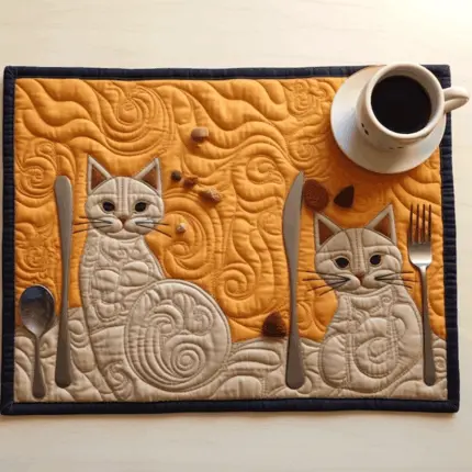 Cat Quilted Placemats