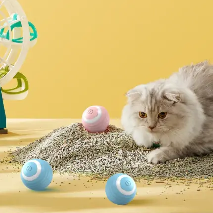 Smart Rolling Cat Ball – Interactive LED Toy for Indoor Cats